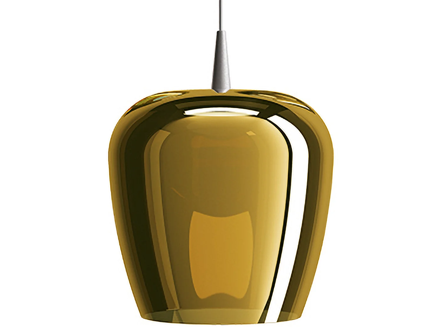 Lampa wisząca Zafferano Bilia LED 8W, szkło borokrzemianowe, kolor antyczne złoto, nowoczesny design dzwonka, średnica 27 cm, elegancka oprawa 5012656 - obrazek 1