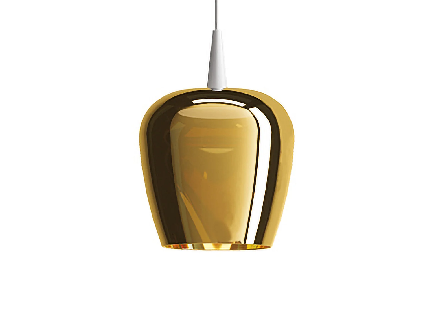Lampa wisząca Zafferano Bilia 230V LED 8W, szkło borokrzemianowe, wykończenie białe i antyczne złoto, wzór dzwonka, elegancka średnica 18 cm 5012655 - obrazek 1