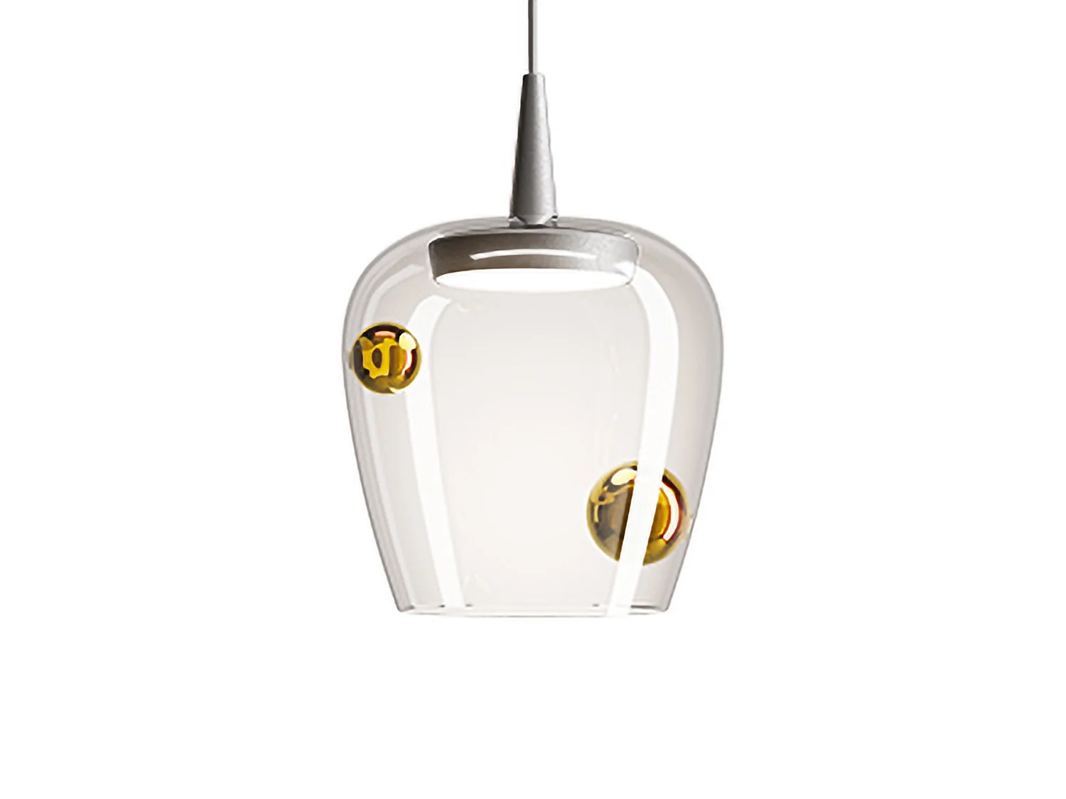 Lampa wisząca Zafferano Bilia 18 LED 8W 3000K ze szkła borokrzemianowego i metalu w kolorze starego złota, o nowoczesnym wzornictwie dzwonka 5012672 - obrazek 1