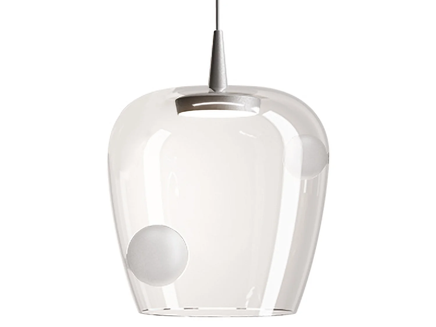 Lampa wisząca Zafferano Bilia 27 cm LED 8 W 3000 K z dmuchanego szkła borokrzemianowego i piaskowanego aluminium do eleganckiego oświetlenia wnętrz 5012620 - obrazek 1