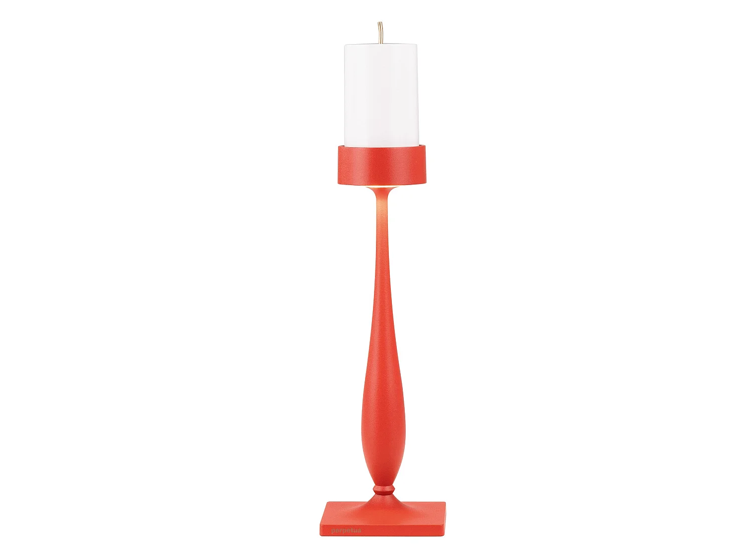 Lampa stołowa LED Perpetua Cordless Baroque czerwone aluminium, wyprofilowany trzonek, wyjmowany akumulator, ściemnialna, stopień ochrony IP54 5013509 - obrazek 1