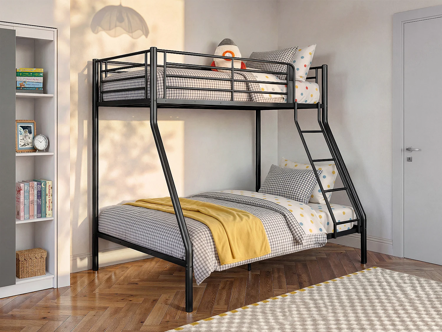 Łóżko piętrowe ELEVATIO IV - 90 i 140 × 190 cm - Stal - Czarny 129253 - obrazek 1