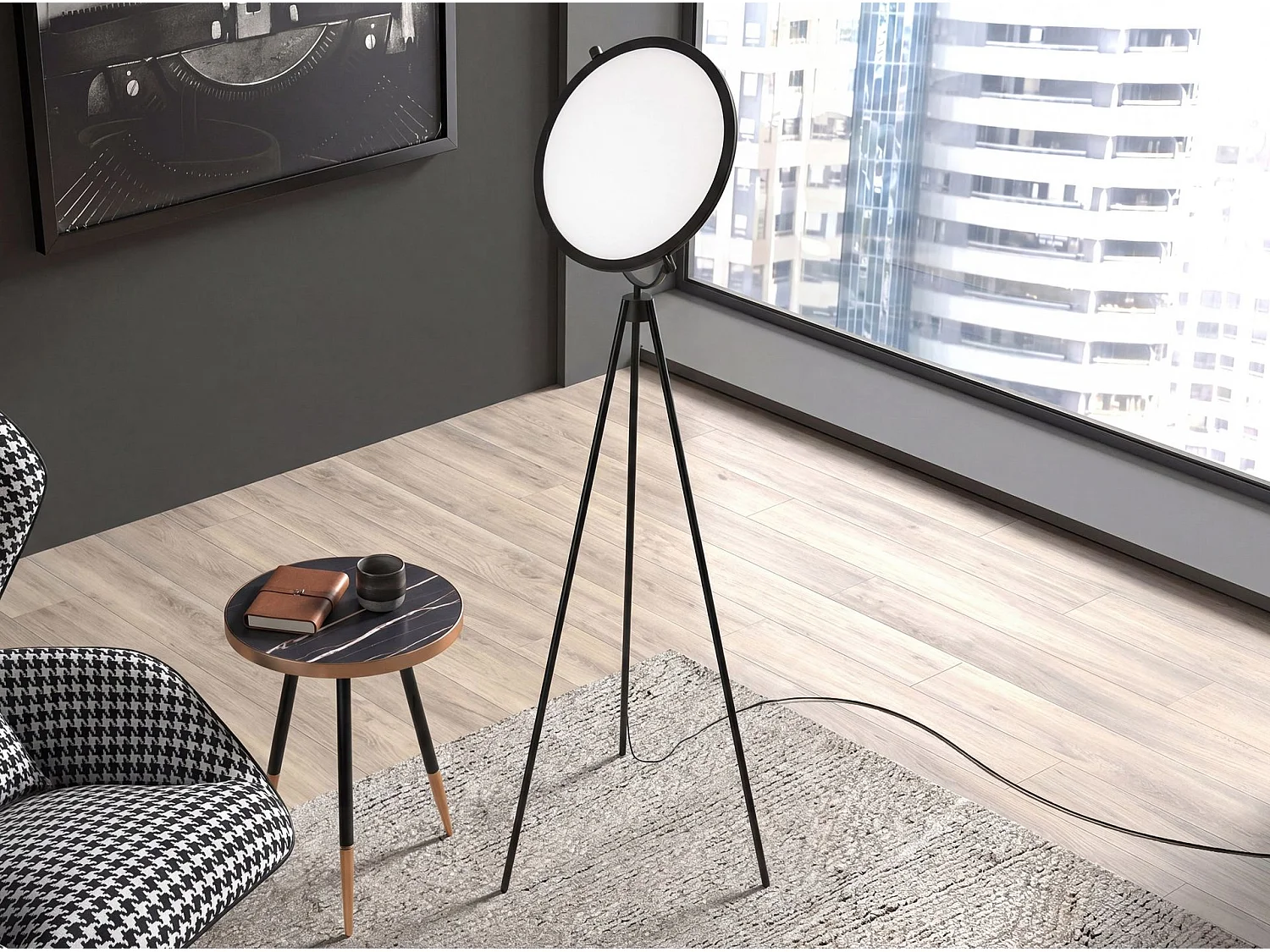 Lampa podłogowa z czarnej stali 8102 THE LUMINE 5019649