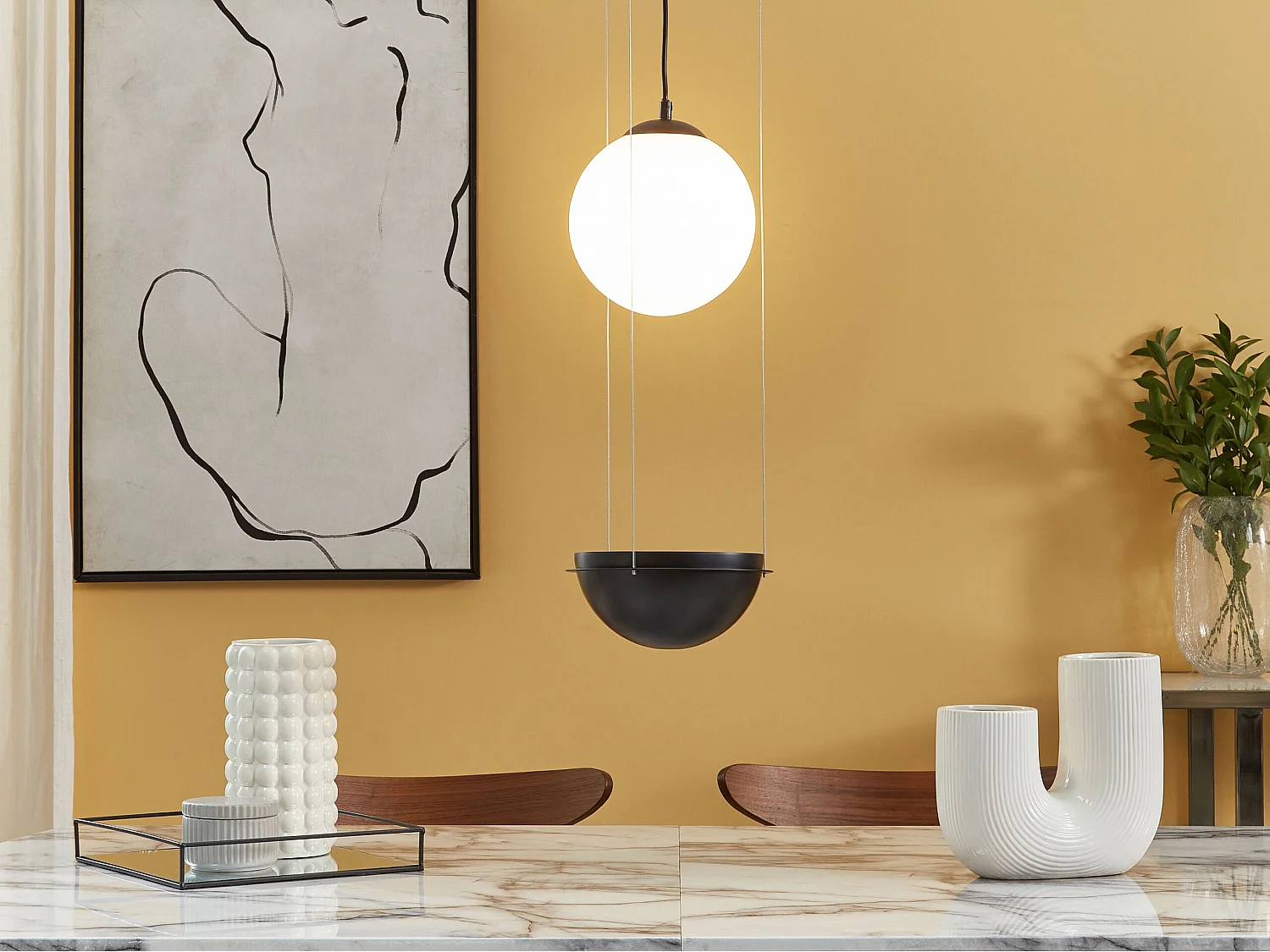 Lampa wisząca TOBINS Szkło Czarny 1657721 - obrazek 1