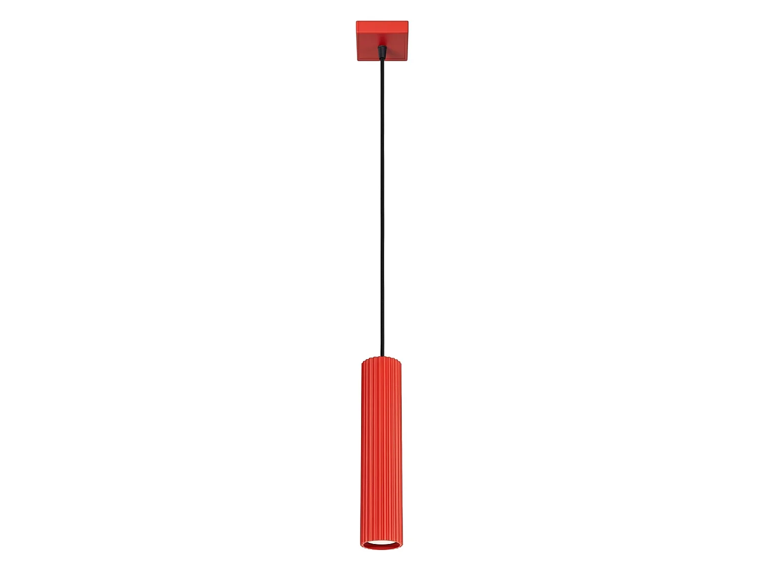 Lampy wiszące minimalistyczny KARBON, aluminium - 1 źródło - L.8 x H.118 cm - czerwony 5027800 - obrazek 1