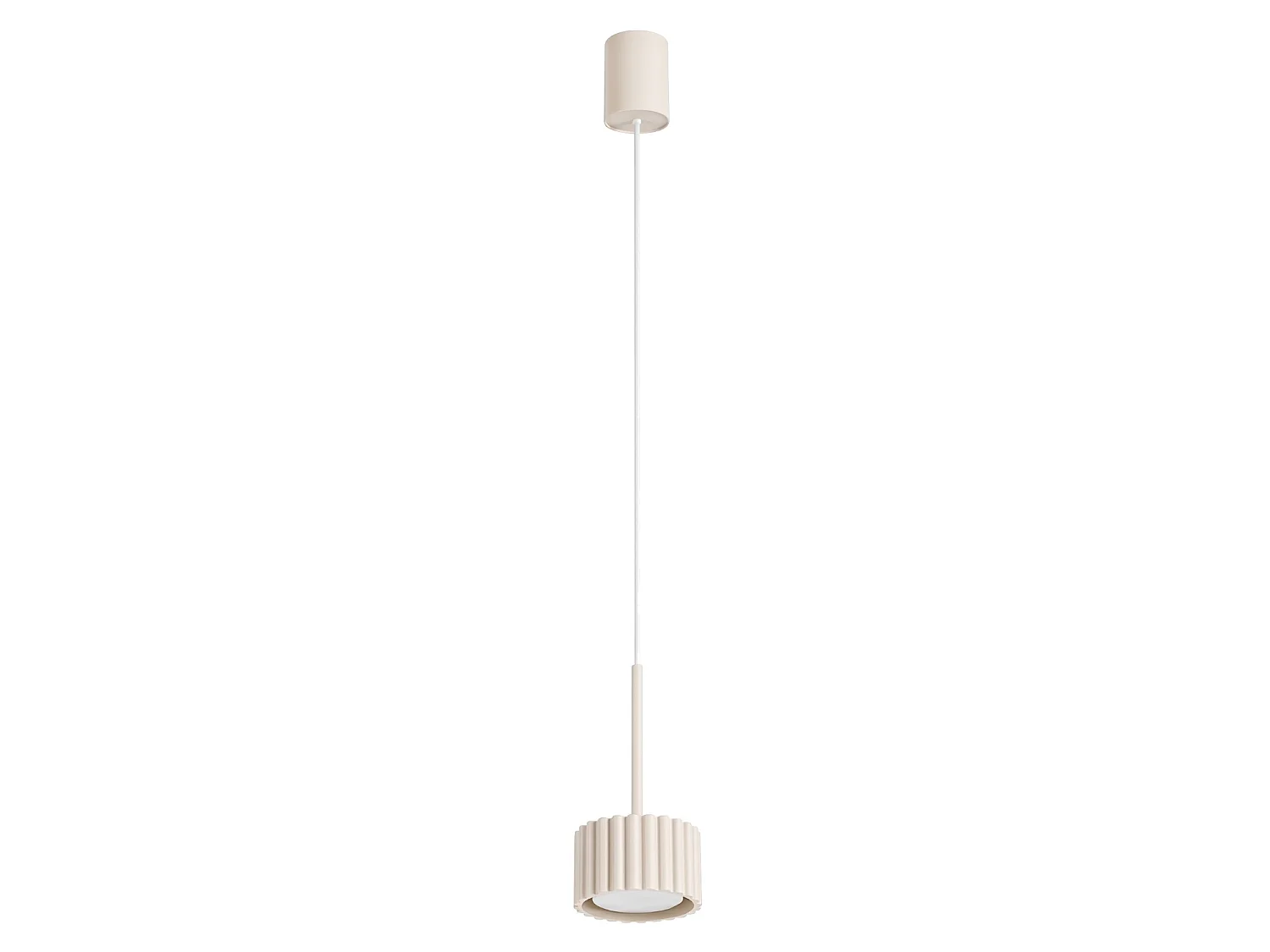 Lampy wiszące minimalistyczny AURA, aluminium - 1 źródło - L.10 x H.125 cm - beżowy 5027803 - obrazek 1