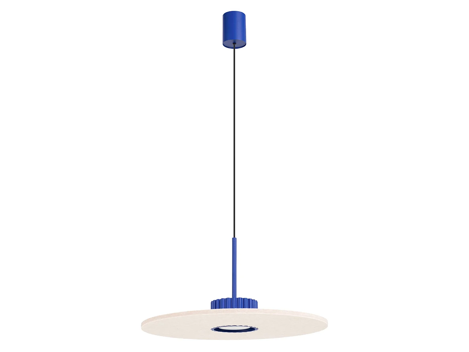 Lampy wiszące minimalistyczny OVO, filc/aluminium - 1 źródło - L.40 x H.125 cm - ultramaryna/beżowy 5027807 - obrazek 1
