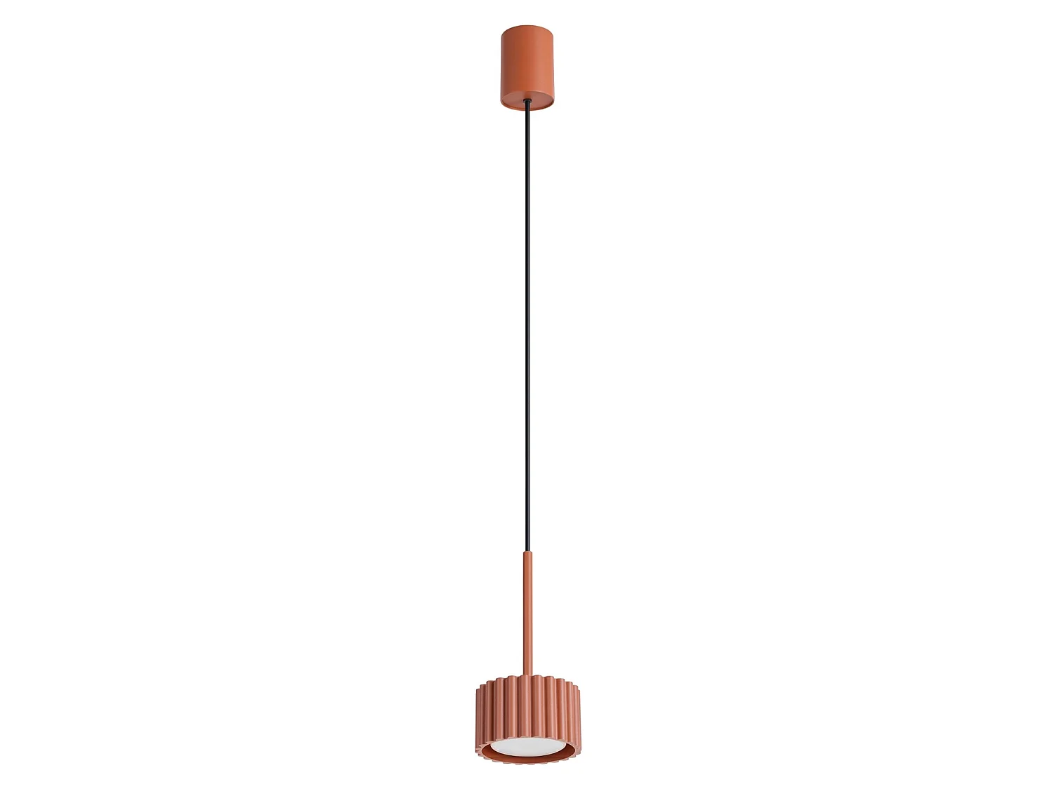 Lampy wiszące minimalistyczny AURA, aluminium - 1 źródło - L.10 x H.125 cm - ochra czerwona 5027813 - obrazek 1