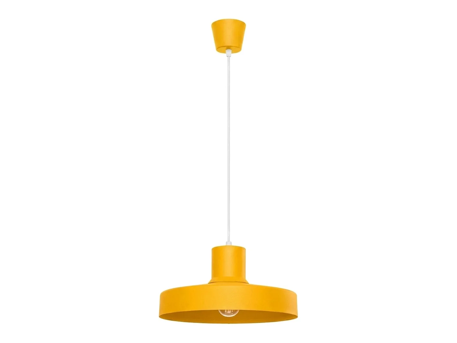 Lampy wiszące nowoczesny BILO, stal - 1 źródło - L.35 x H.120 cm - żółty 5027823 - obrazek 1