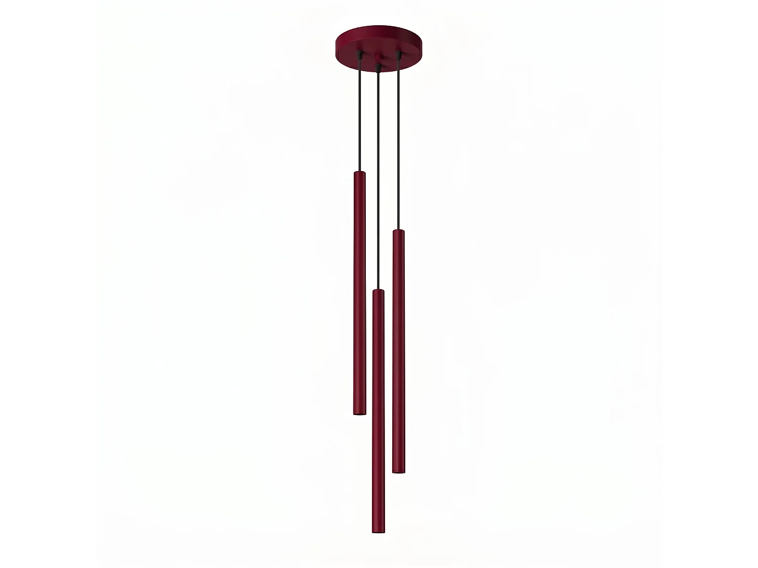 Lampy wiszące nowoczesny PASTELO, stal - 3 źródło - L.19.5 x H.115 cm - burgund 5027826 - obrazek 1