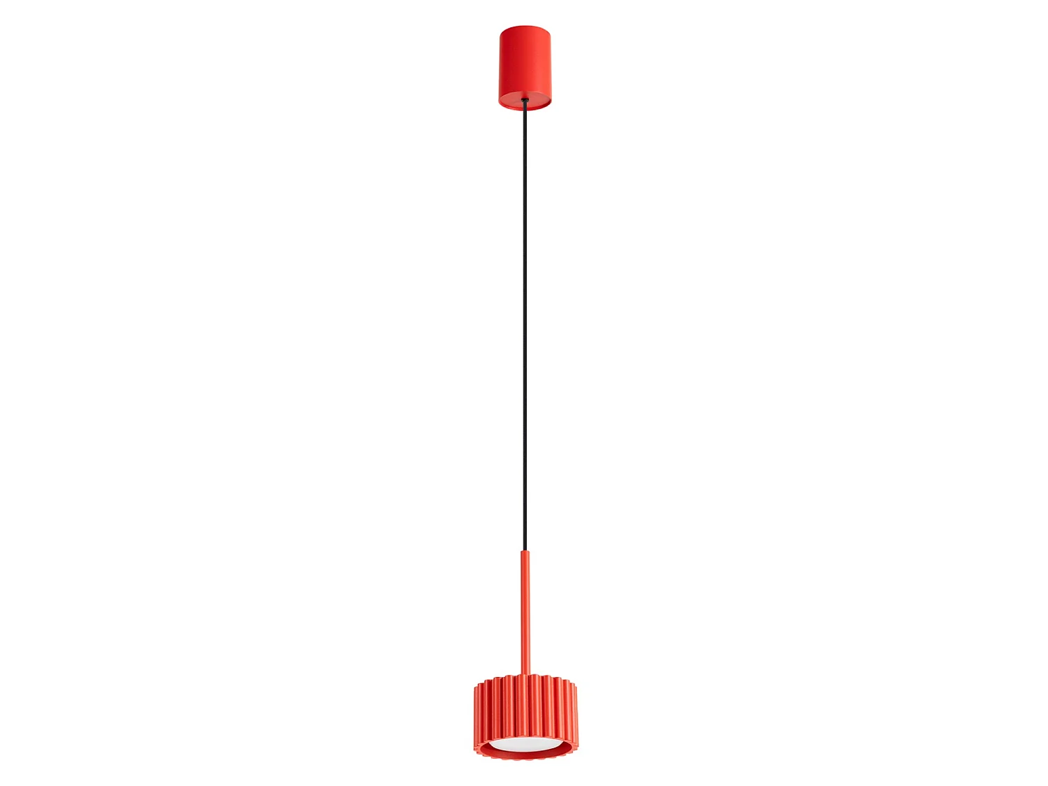 Lampy wiszące minimalistyczny AURA, aluminium - 1 źródło - L.10 x H.125 cm - czerwony 5027825 - obrazek 1
