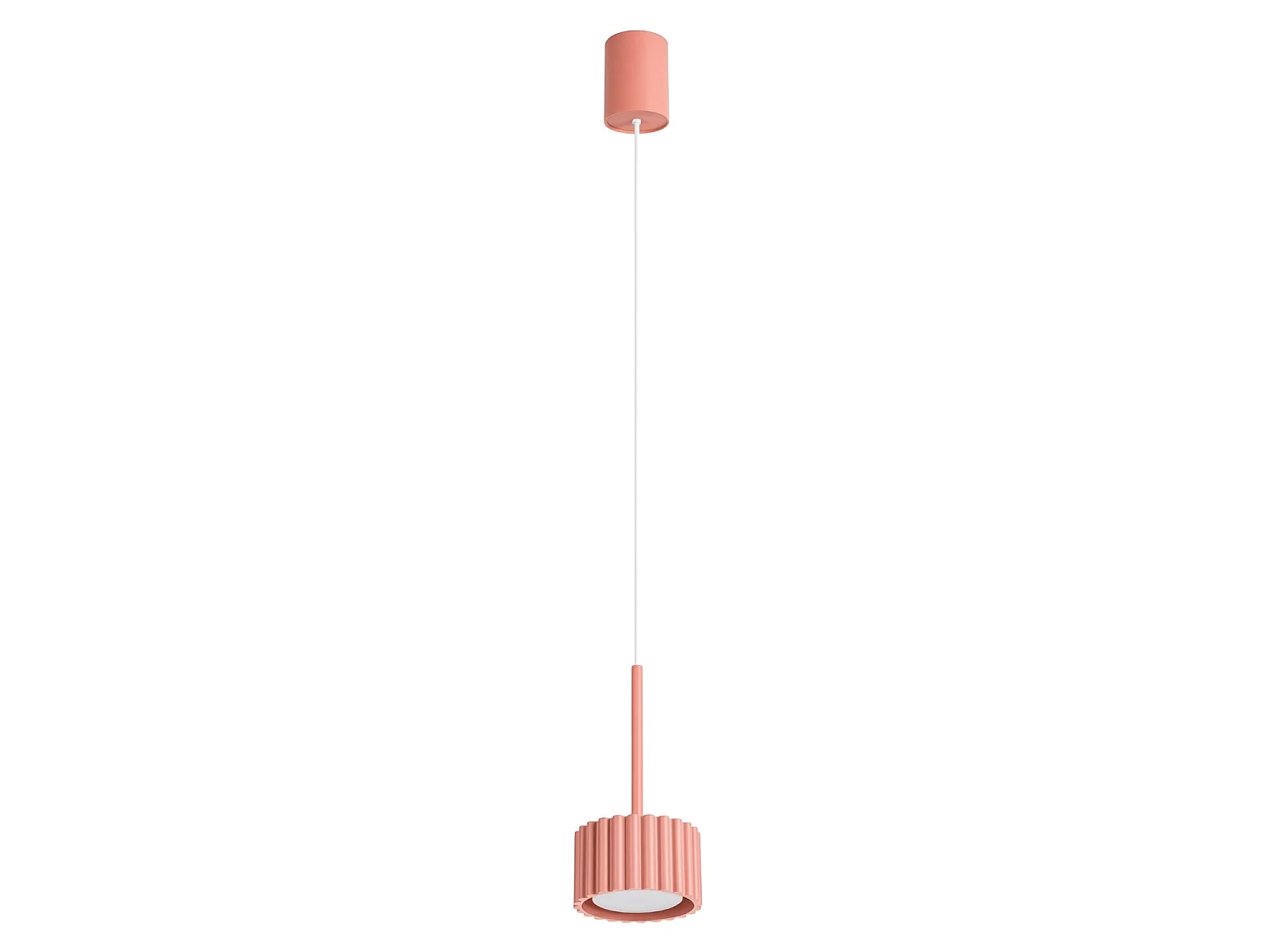 Lampy wiszące minimalistyczny AURA, aluminium - 1 źródło - L.10 x H.125 cm - brzoskwiniowy 5027846 - obrazek 1