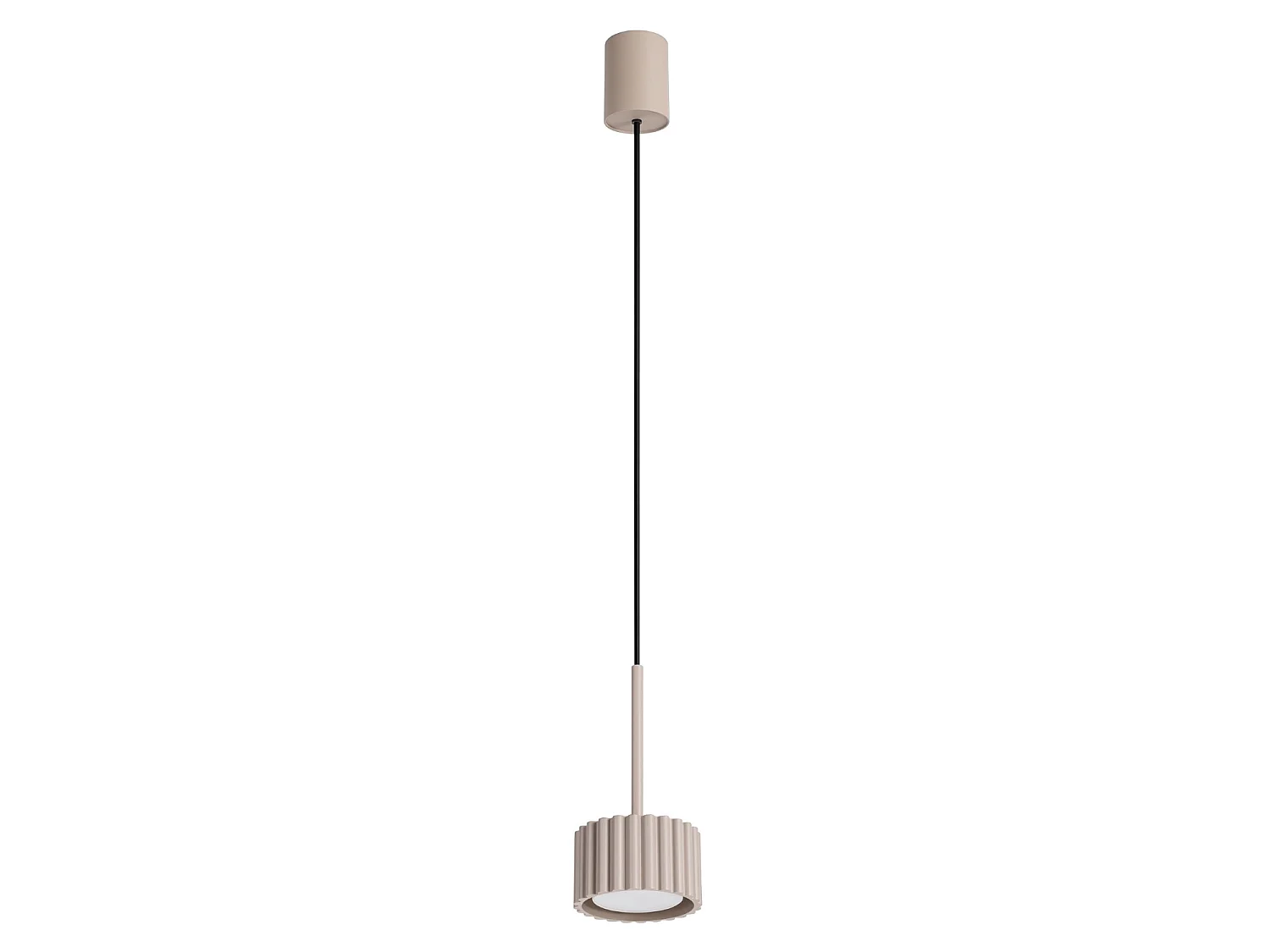 Lampy wiszące minimalistyczny AURA, aluminium - 1 źródło - L.10 x H.125 cm - taupe 5027848 - obrazek 1