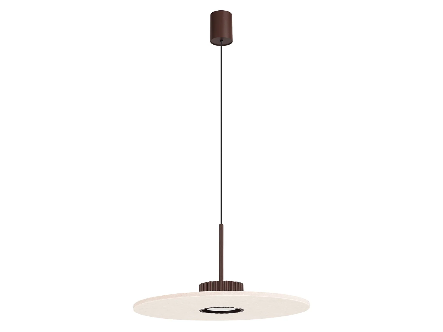 Lampy wiszące minimalistyczny OVO, filc/aluminium - 1 źródło - L.40 x H.125 cm - brązowy/beżowy 5027849 - obrazek 1