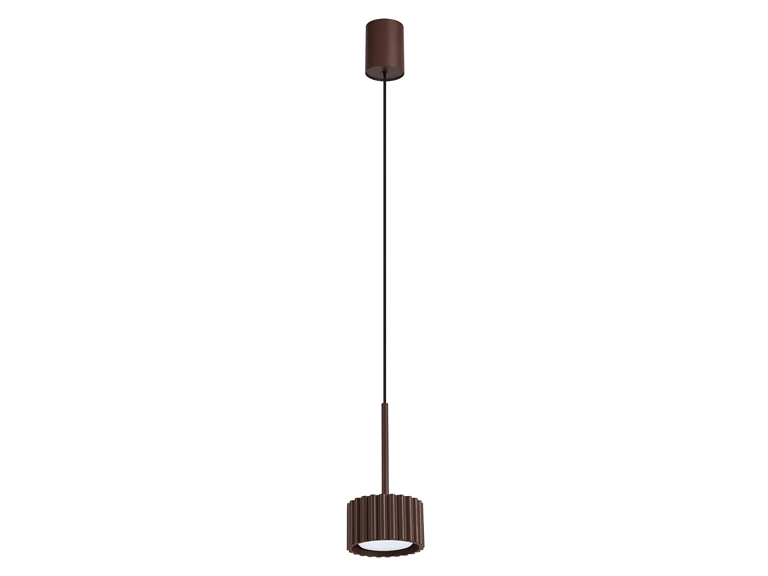 Lampy wiszące minimalistyczny AURA, aluminium - 1 źródło - L.10 x H.125 cm - brązowy 5027862 - obrazek 1