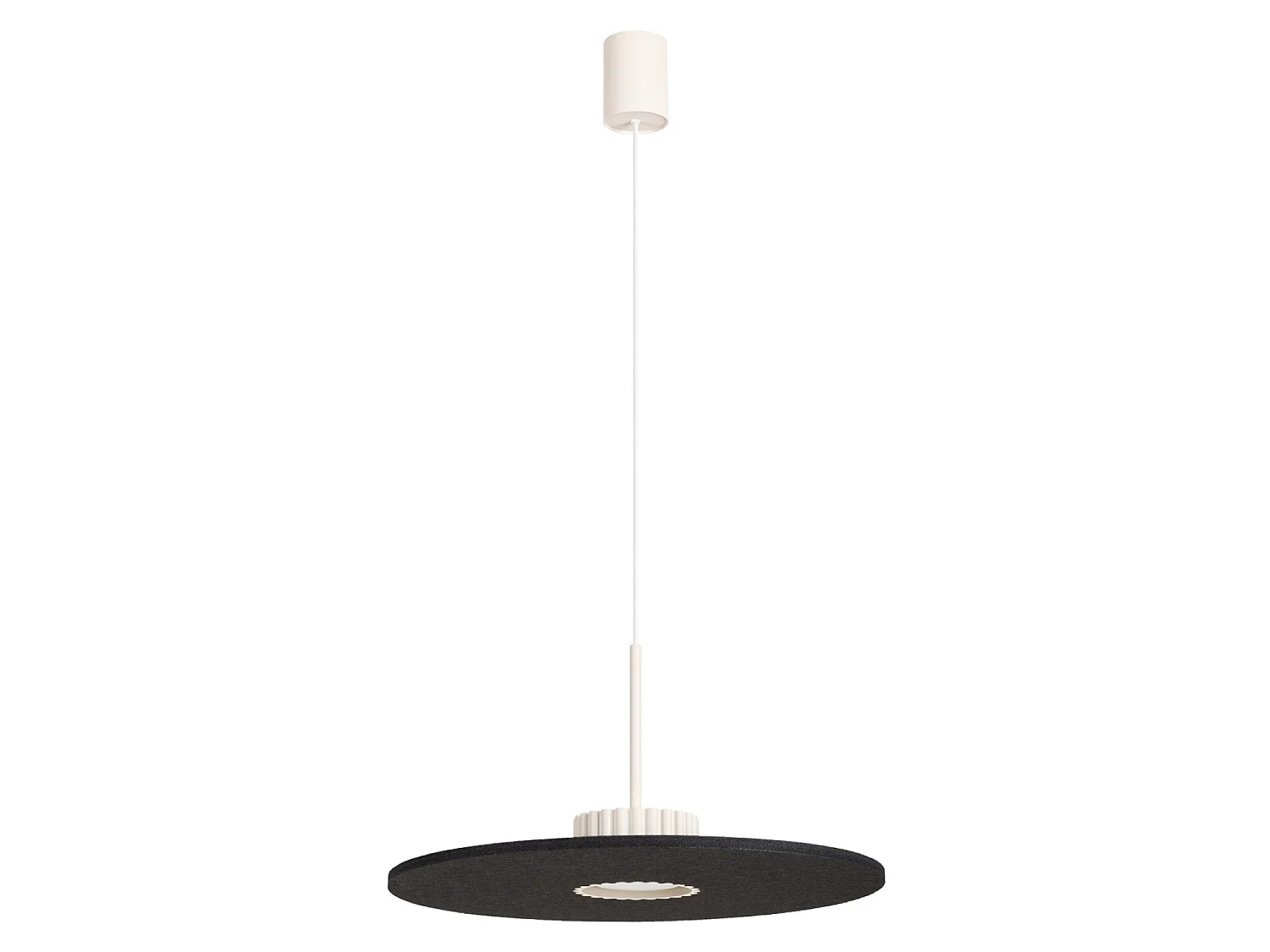 Lampy wiszące minimalistyczny OVO, filc/aluminium - 1 źródło - L.40 x H.125 cm - beżowy/czarny 5027866 - obrazek 1
