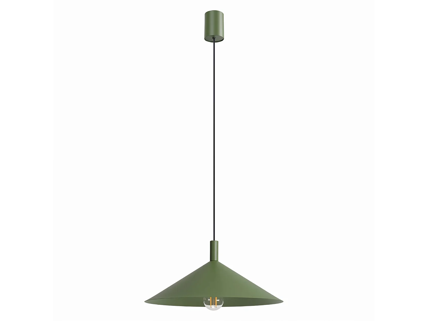 Lampy wiszące nowoczesny NOX, stal - 1 źródło - L.40 x H.135 cm - zielony oliwkowy 5027872 - obrazek 1