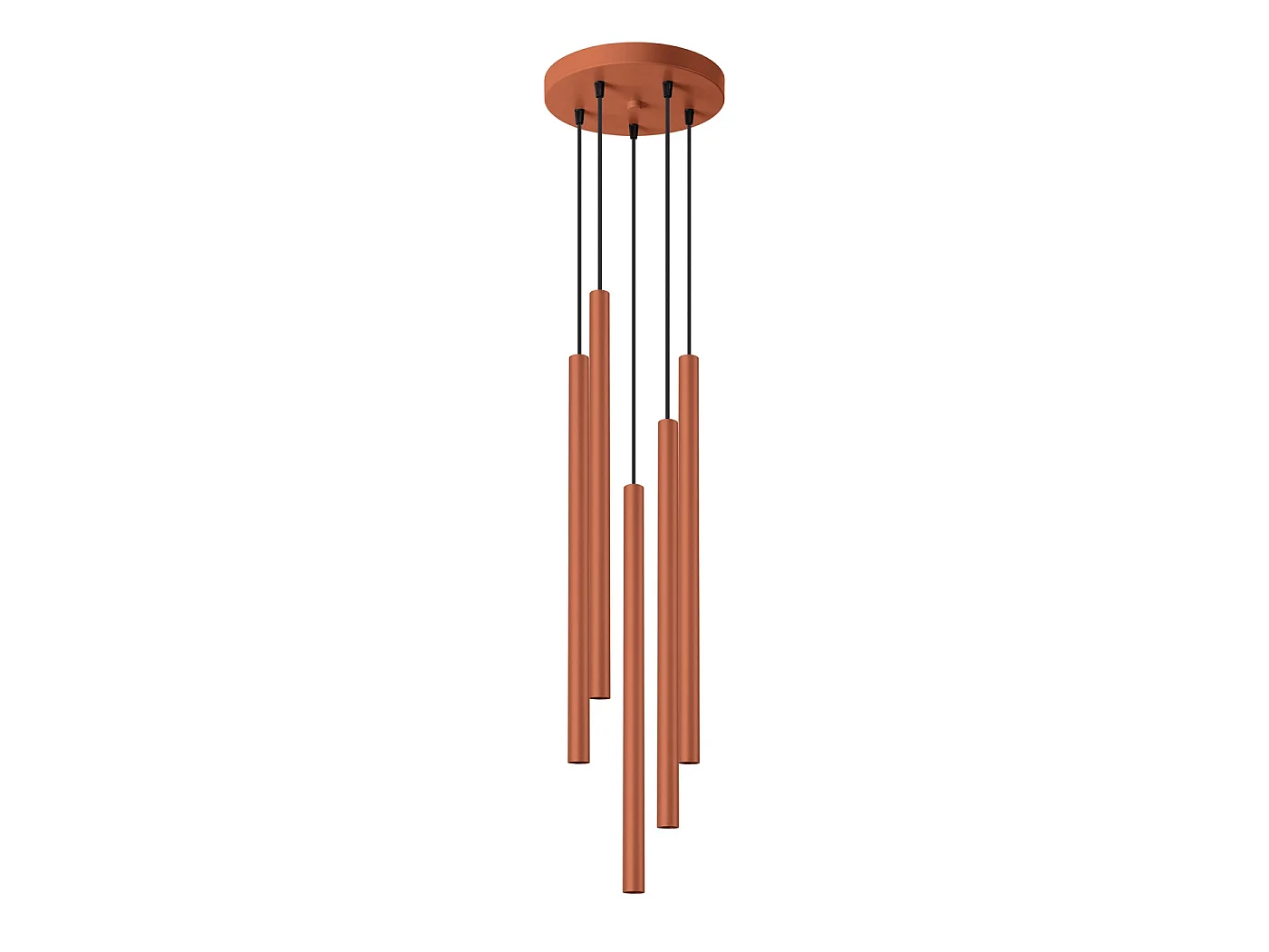 Lampa wisząca nowoczesny PASTELO, stal - 5 źródło - L.25 x H.104 cm - ochra czerwona 3609492 - obrazek 1