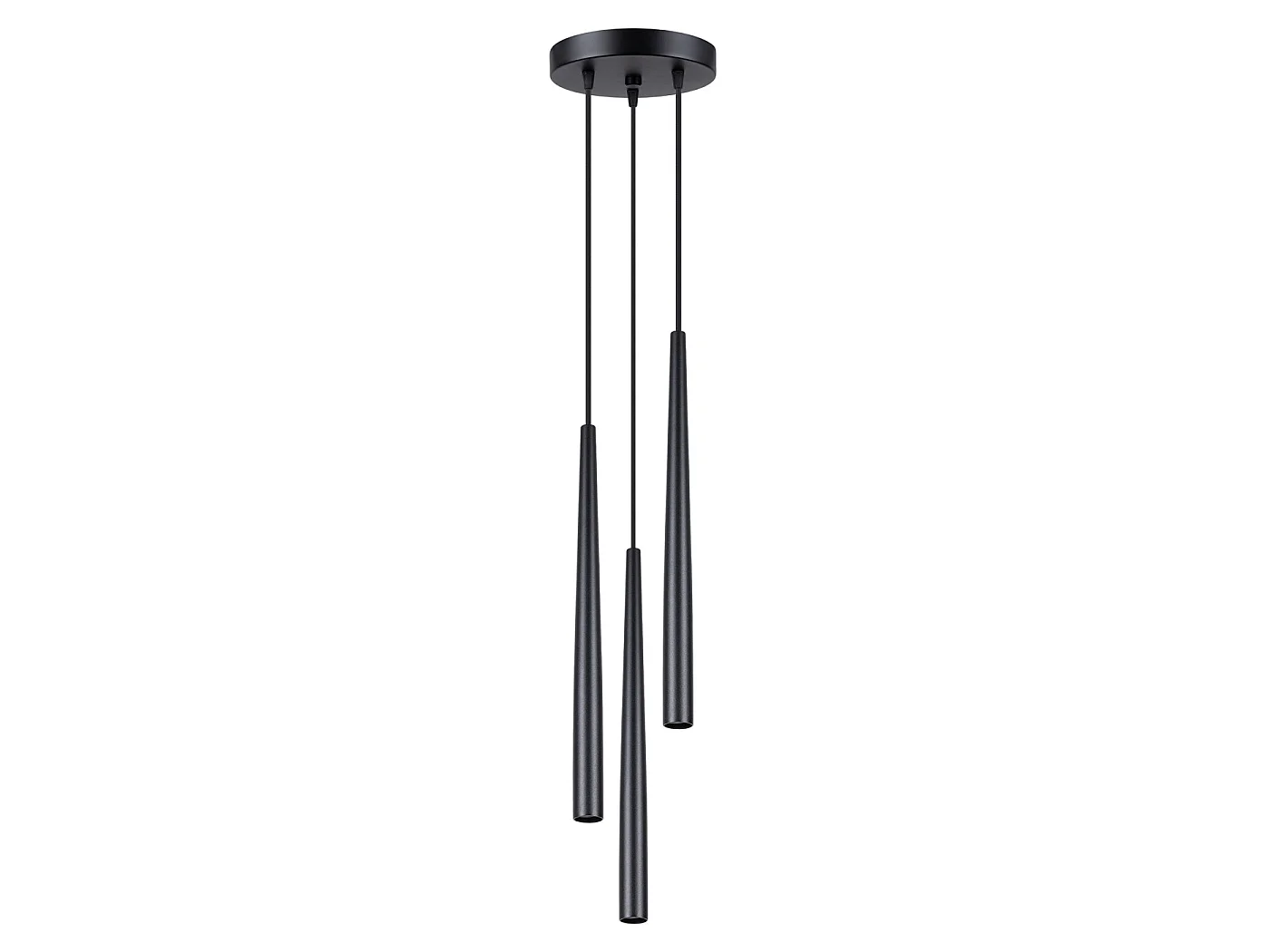 Lampa wisząca nowoczesny BLISS, stal – 3 źródło – L.19.5 x H.118 cm – czarny 3627275