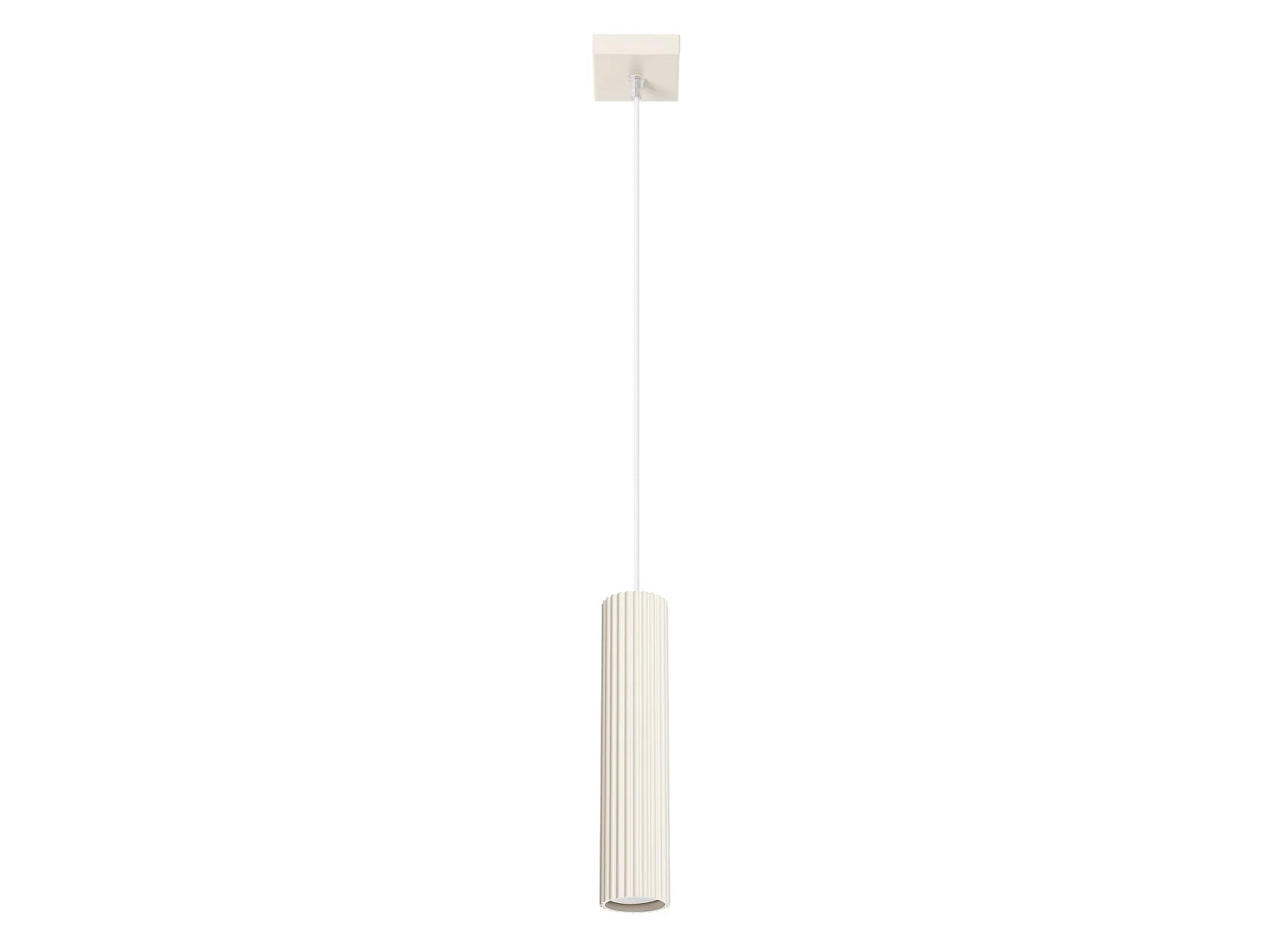 Lampa wisząca minimalistyczny KARBON, aluminium - 1 źródło - L.8 x H.118 cm - beżowy 3609507 - obrazek 1