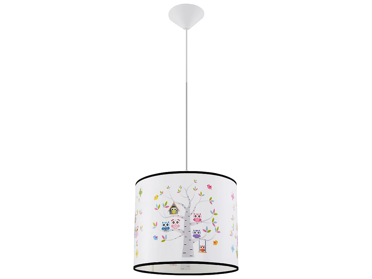 Lampa wiszące nowoczesny SOWY, PVC - 1 źródło - L.30 x H.82 cm - wielokolorowy 3277768 - obrazek 1