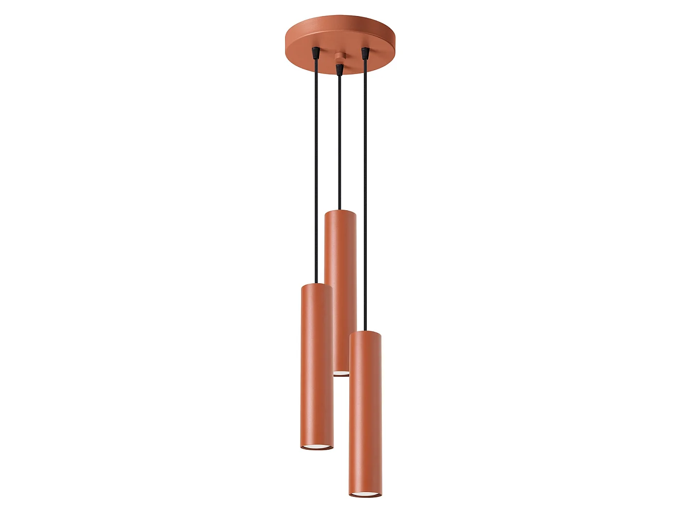 Lampa wisząca loft LAGOS, stal - 3 źródło - L.19.5 x H.108 cm - ochra czerwona 3609502 - obrazek 1