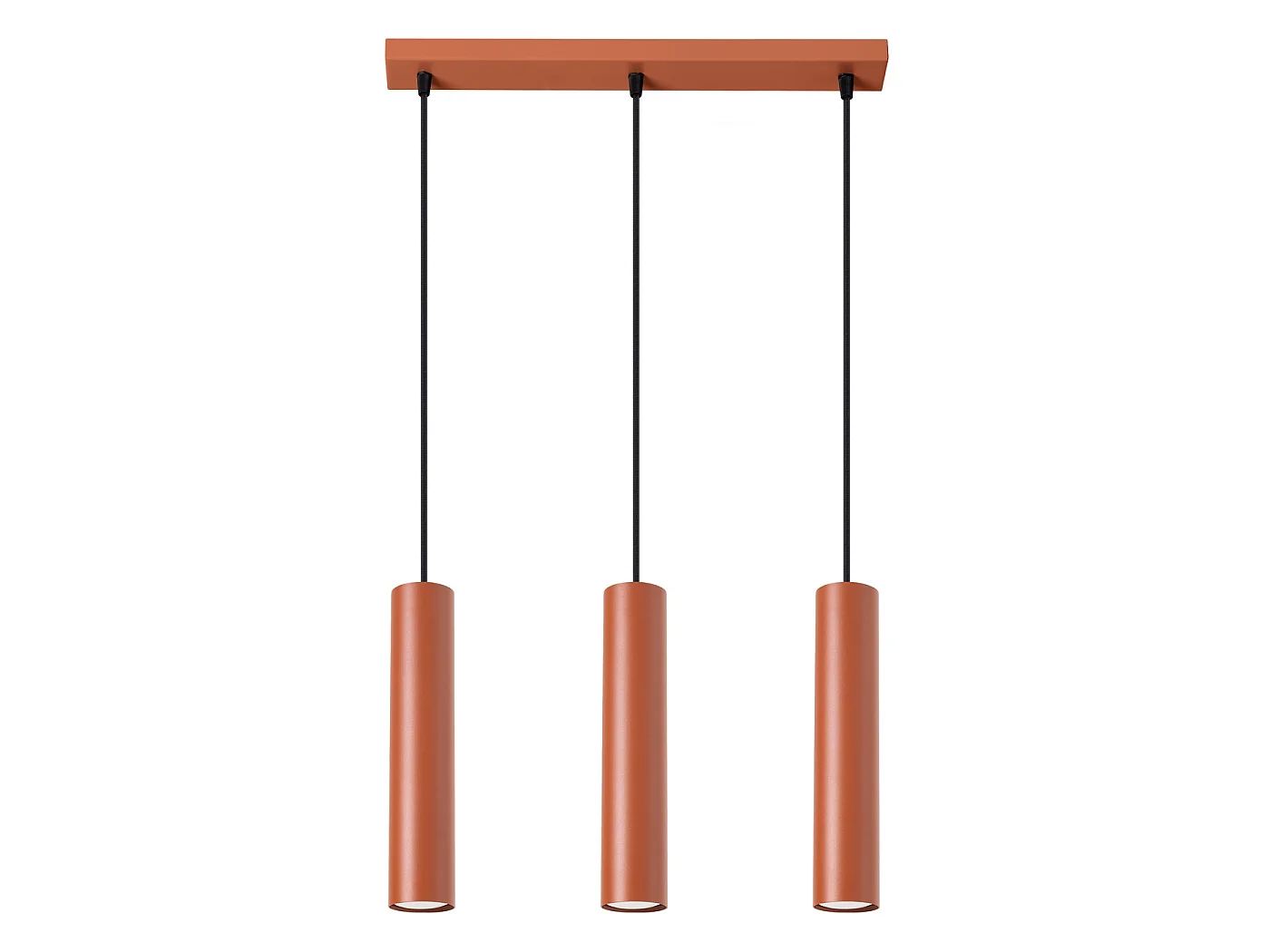 Lampa wisząca loft LAGOS, stal - 3 źródło - L.45 x H.98 cm - ochra czerwona 3609519 - obrazek 1