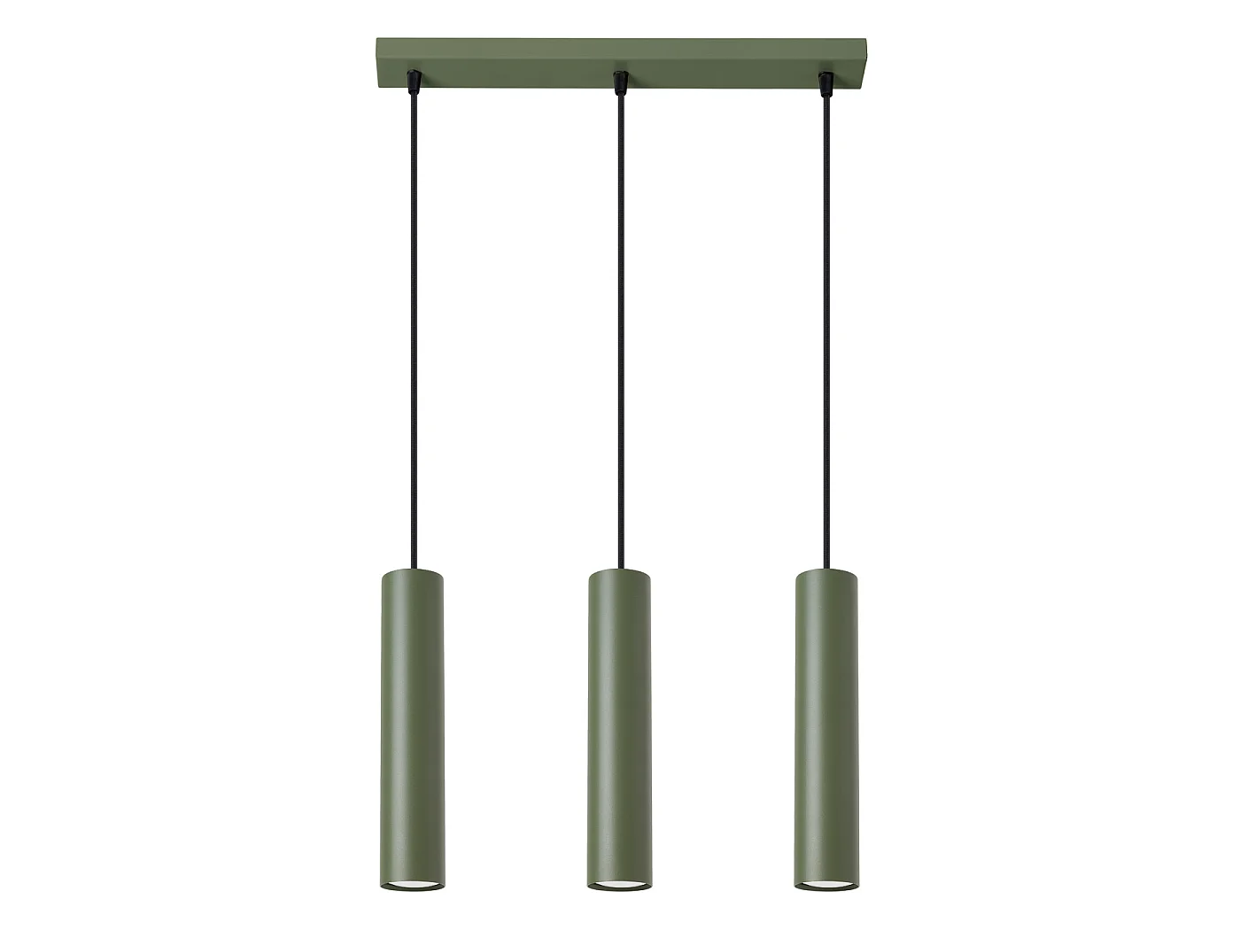 Lampa wisząca loft LAGOS, stal - 3 źródło - L.45 x H.98 cm - zielony oliwkowy 3609522 - obrazek 1