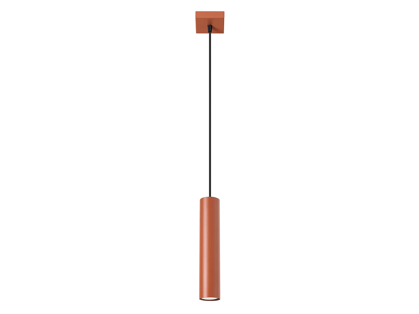 Lampa wisząca loft LAGOS, stal - 1 źródło - L.8 x H.118 cm - ochra czerwona 3609498 - obrazek 1