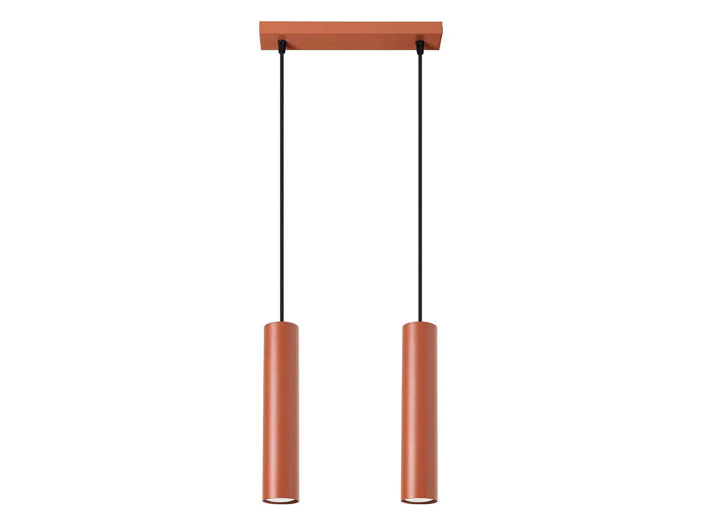 Lampa wisząca loft LAGOS, stal - 2 źródło - L.30 x H.105 cm - ochra czerwona 3609499 - obrazek 1