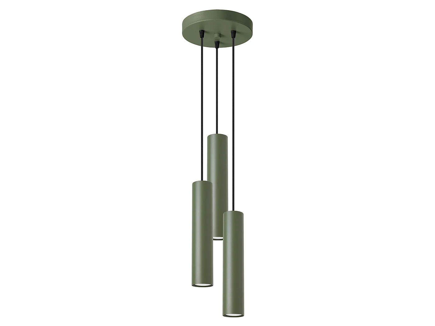 Lampa wisząca loft LAGOS, stal - 3 źródło - L.19.5 x H.108 cm - zielony oliwkowy 3609506 - obrazek 1