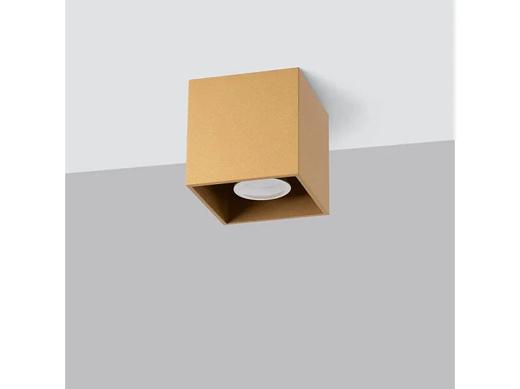 Lampa sufitowa minimalistyczny QUAD, stal - 1 źródło - L.10 x H.10 cm - złoty 1721281 - obrazek 1