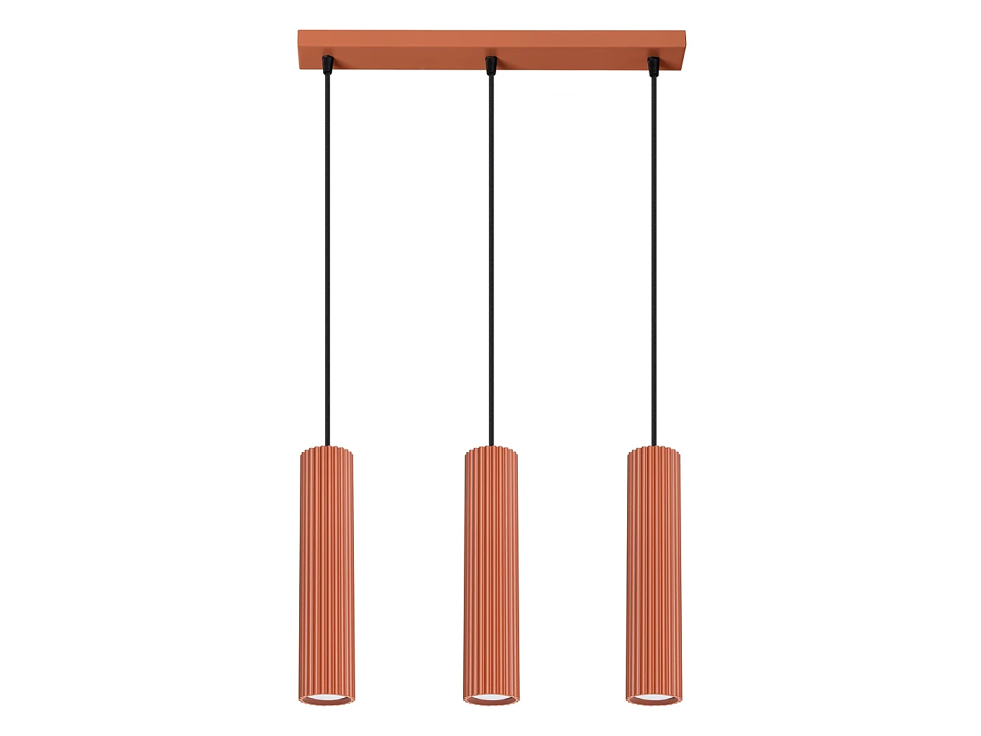 Lampa wisząca minimalistyczny KARBON, aluminium - 3 źródło - L.45 x H.98 cm - ochra czerwona 3609462 - obrazek 1