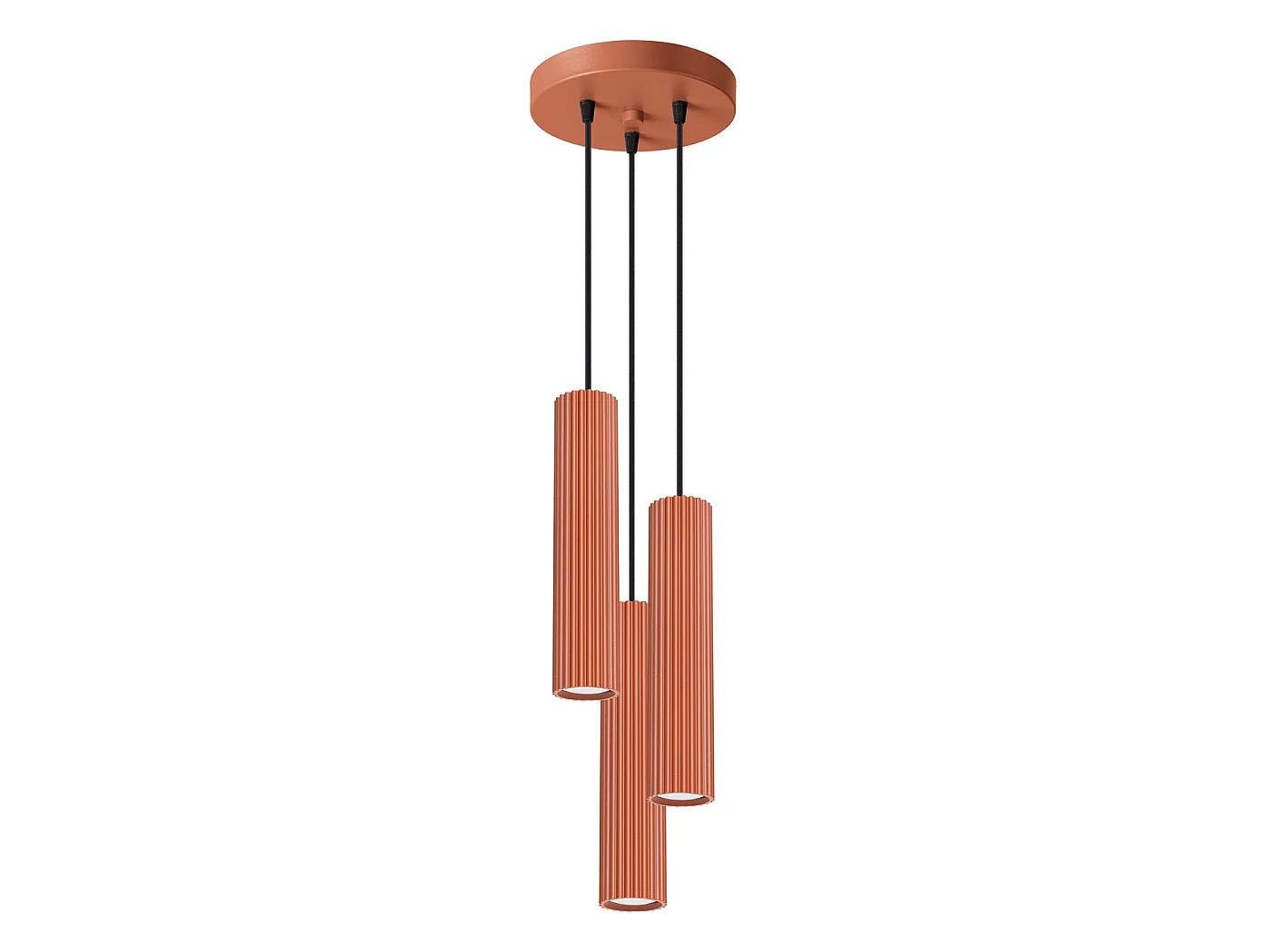 Lampa wisząca minimalistyczny KARBON, aluminium - 3 źródło - L.19.5 x H.108 cm - ochra czerwona 3609463 - obrazek 1