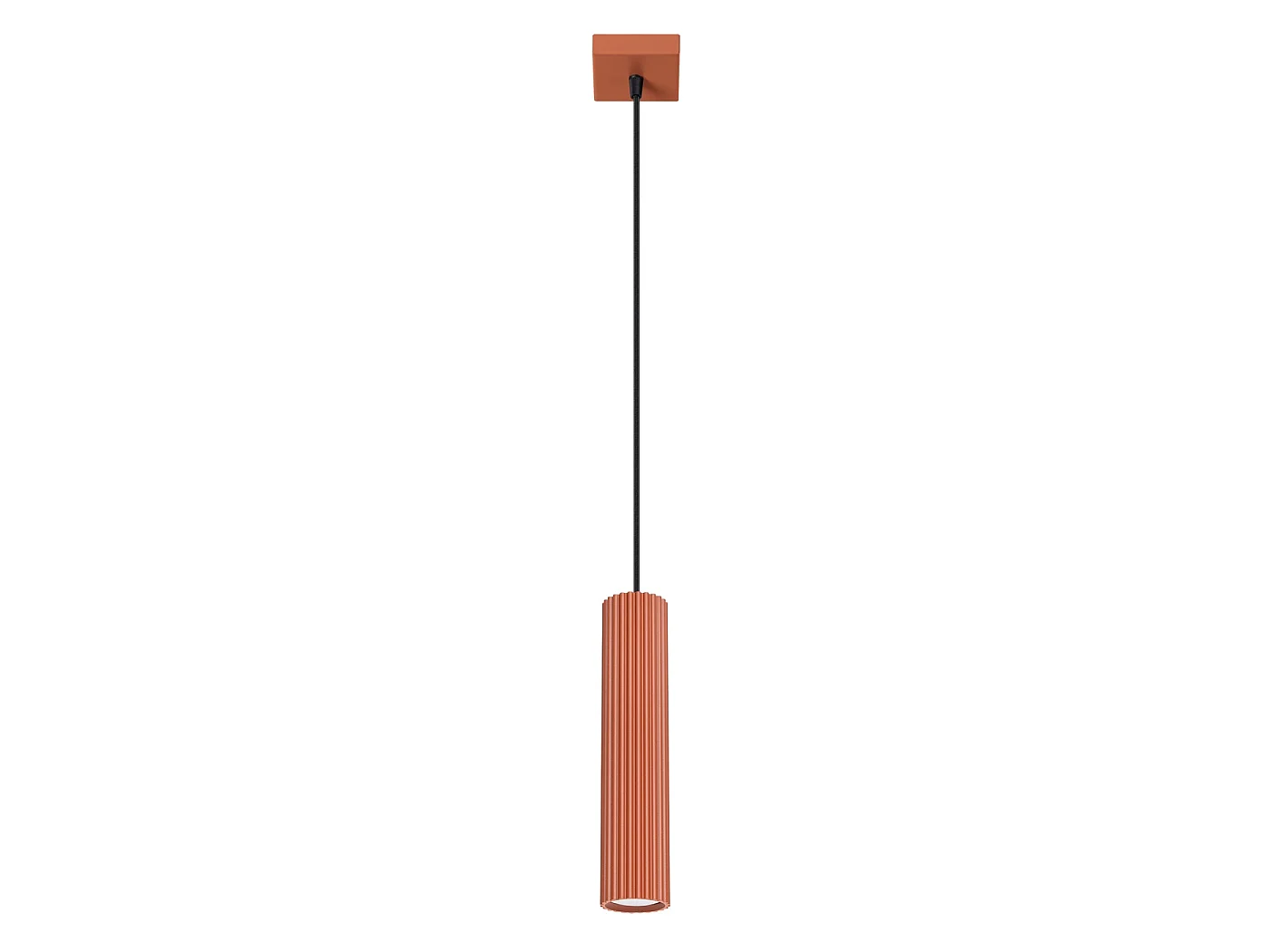 Lampa wisząca minimalistyczny KARBON, aluminium - 1 źródło - L.8 x H.118 cm - ochra czerwona 3609540 - obrazek 1