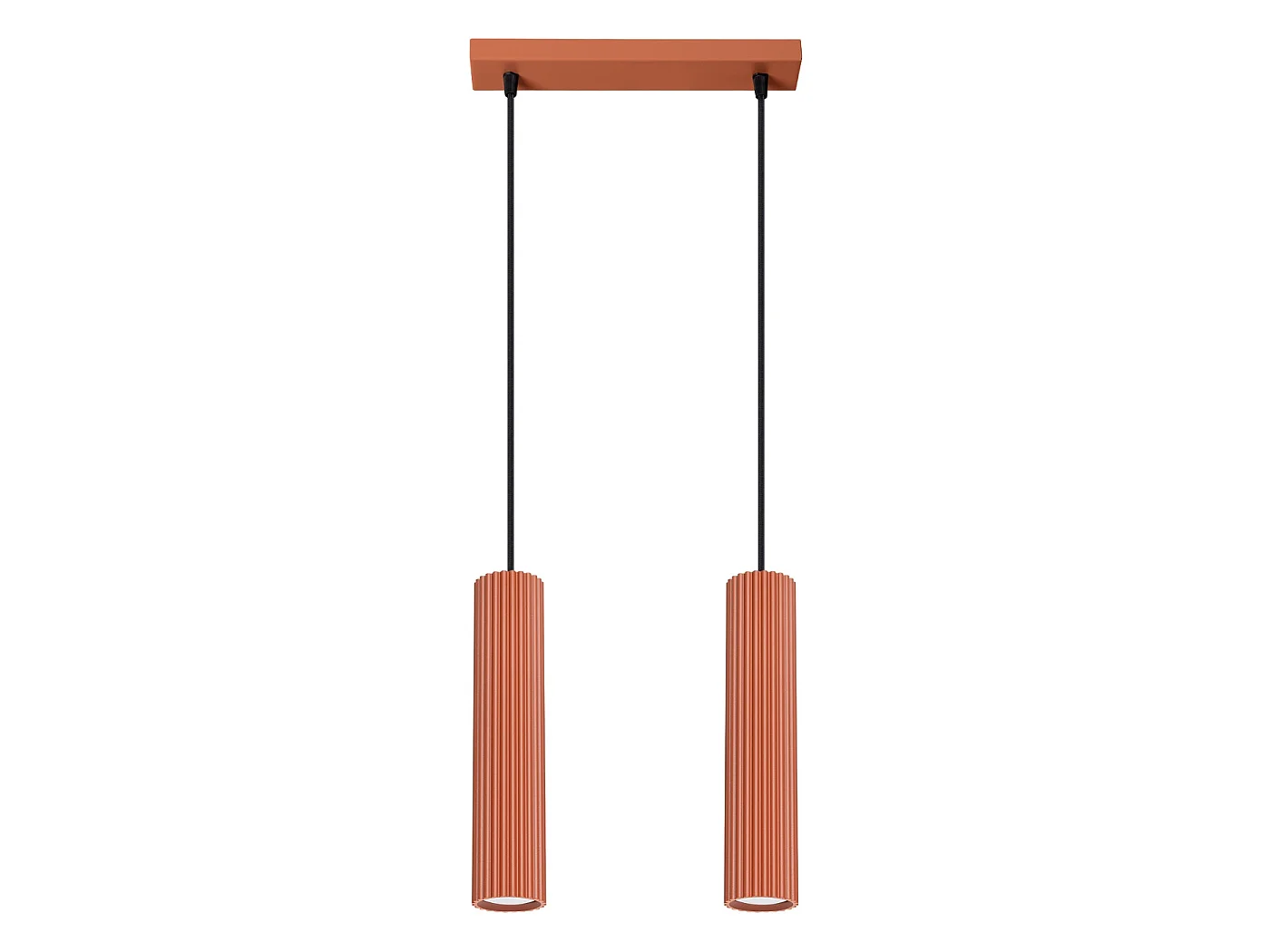 Lampa wisząca minimalistyczny KARBON, aluminium - 2 źródło - L.30 x H.90 cm - ochra czerwona 3609516 - obrazek 1