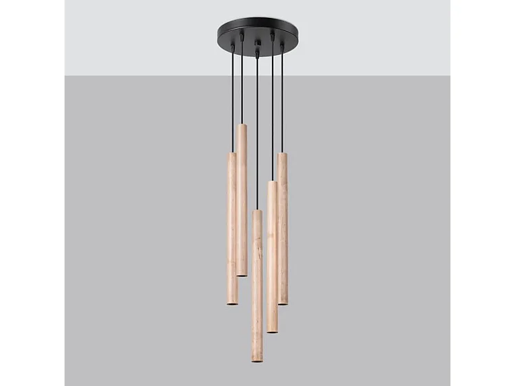 Lampa wisząca PASTELO 5P drewniana 2584817 - obrazek 1