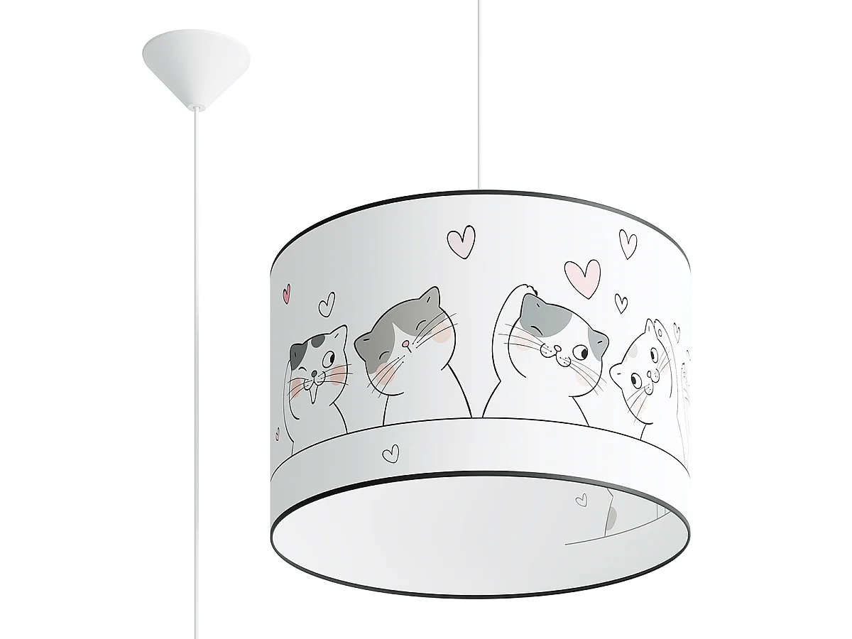 Lampa wiszące nowoczesny CAT, PVC - 1 źródło - L.40 x H.95 cm - wielokolorowy 3277470 - obrazek 1