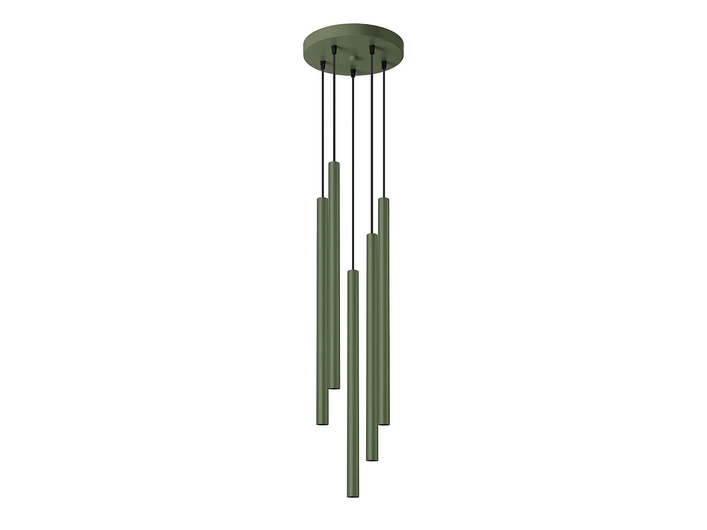 Lampa wisząca nowoczesny PASTELO, stal - 5 źródło - L.25 x H.104 cm - zielony oliwkowy 3609521 - obrazek 1