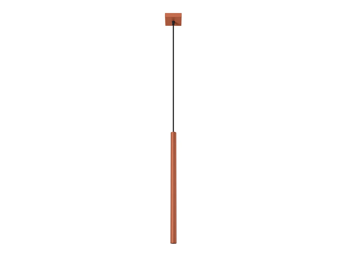 Lampa wisząca nowoczesny PASTELO, stal - 1 źródło - L.8 x H.114 cm - ochra czerwona 3609538 - obrazek 1