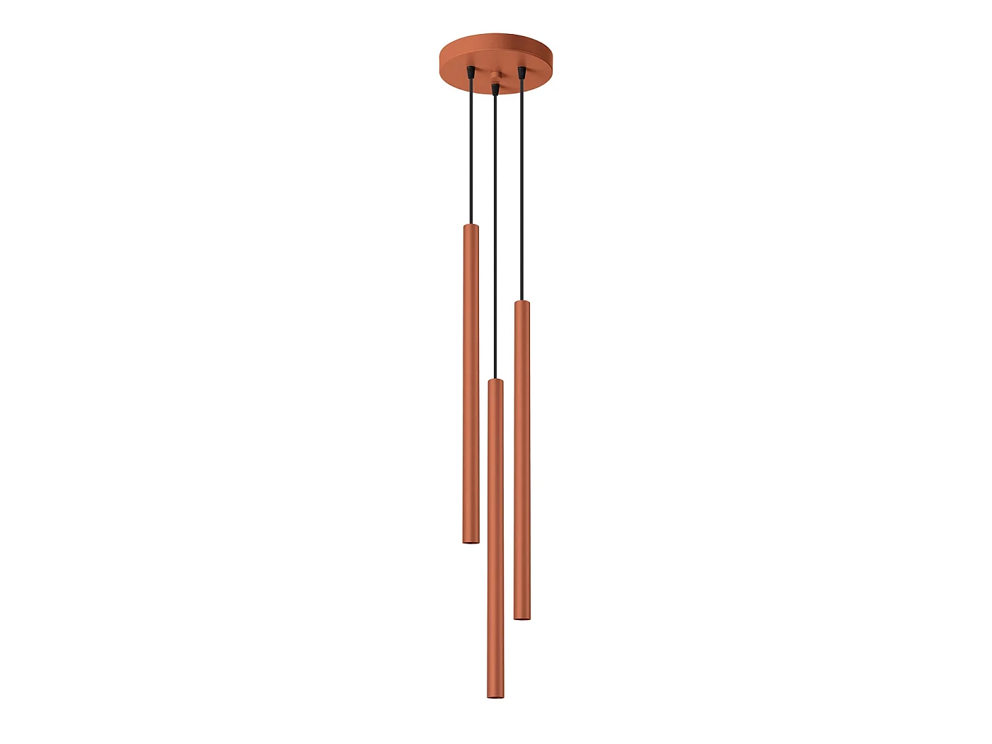 Lampa wisząca nowoczesny PASTELO, stal - 3 źródło - L.19.5 x H.104 cm - ochra czerwona 3609529 - obrazek 1