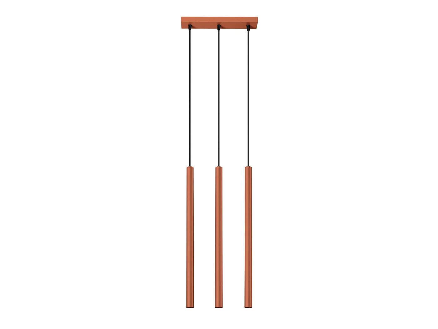 Lampa wisząca nowoczesny PASTELO, stal - 3 źródło - L.30 x H.94 cm - ochra czerwona 3609539 - obrazek 1