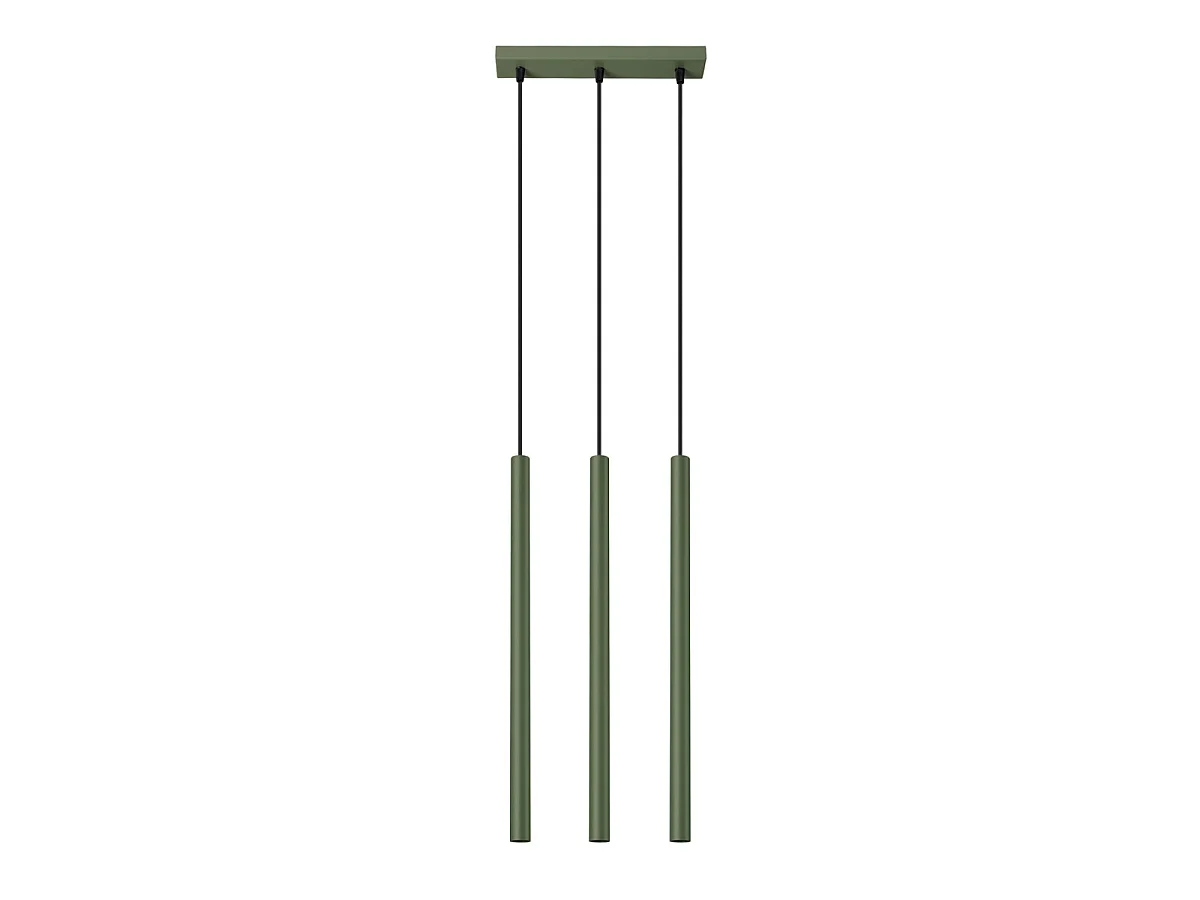 Lampa wisząca nowoczesny PASTELO, stal - 3 źródło - L.30 x H.94 cm - zielony oliwkowy 3609510 - obrazek 1