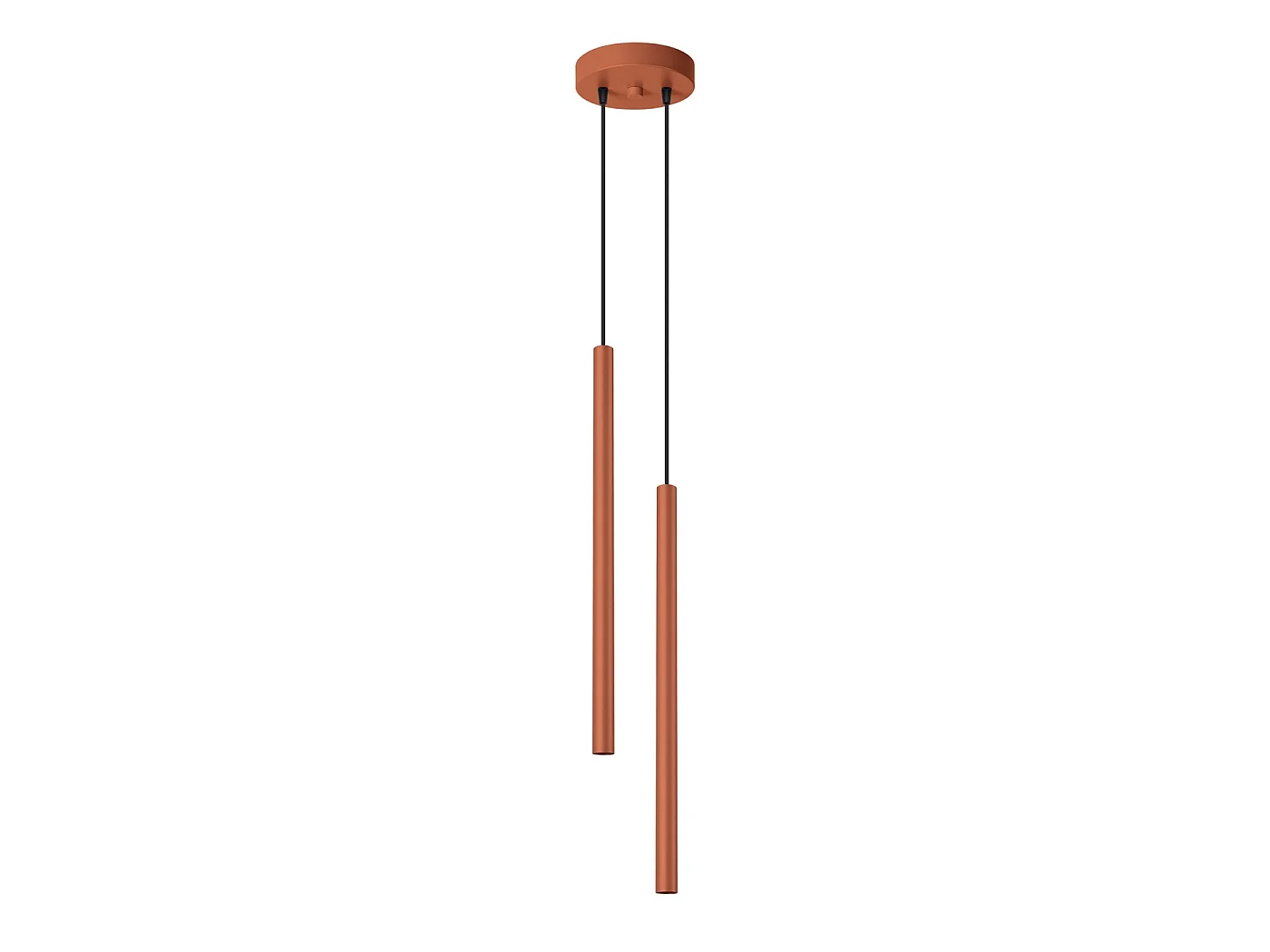 Lampa wisząca nowoczesny PASTELO, stal - 2 źródło - L.15 x H.104 cm - ochra czerwona 3609517 - obrazek 1