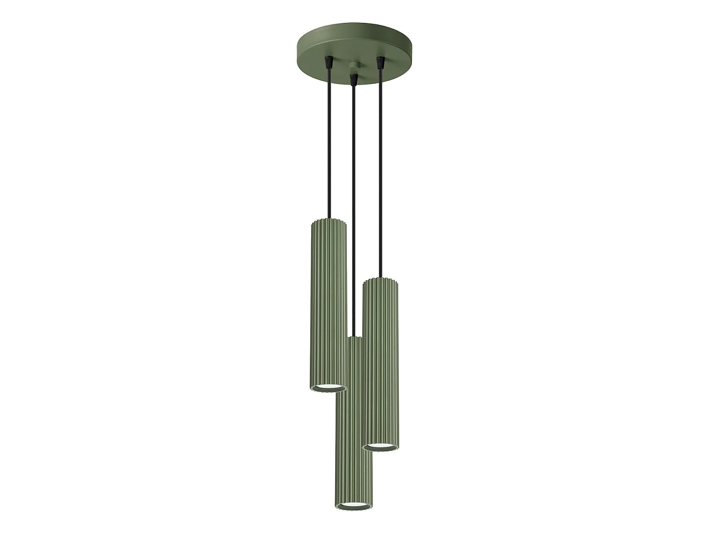 Lampa wisząca minimalistyczny KARBON, aluminium - 3 źródło - L.19.5 x H.108 cm - zielony oliwkowy 3609456 - obrazek 1