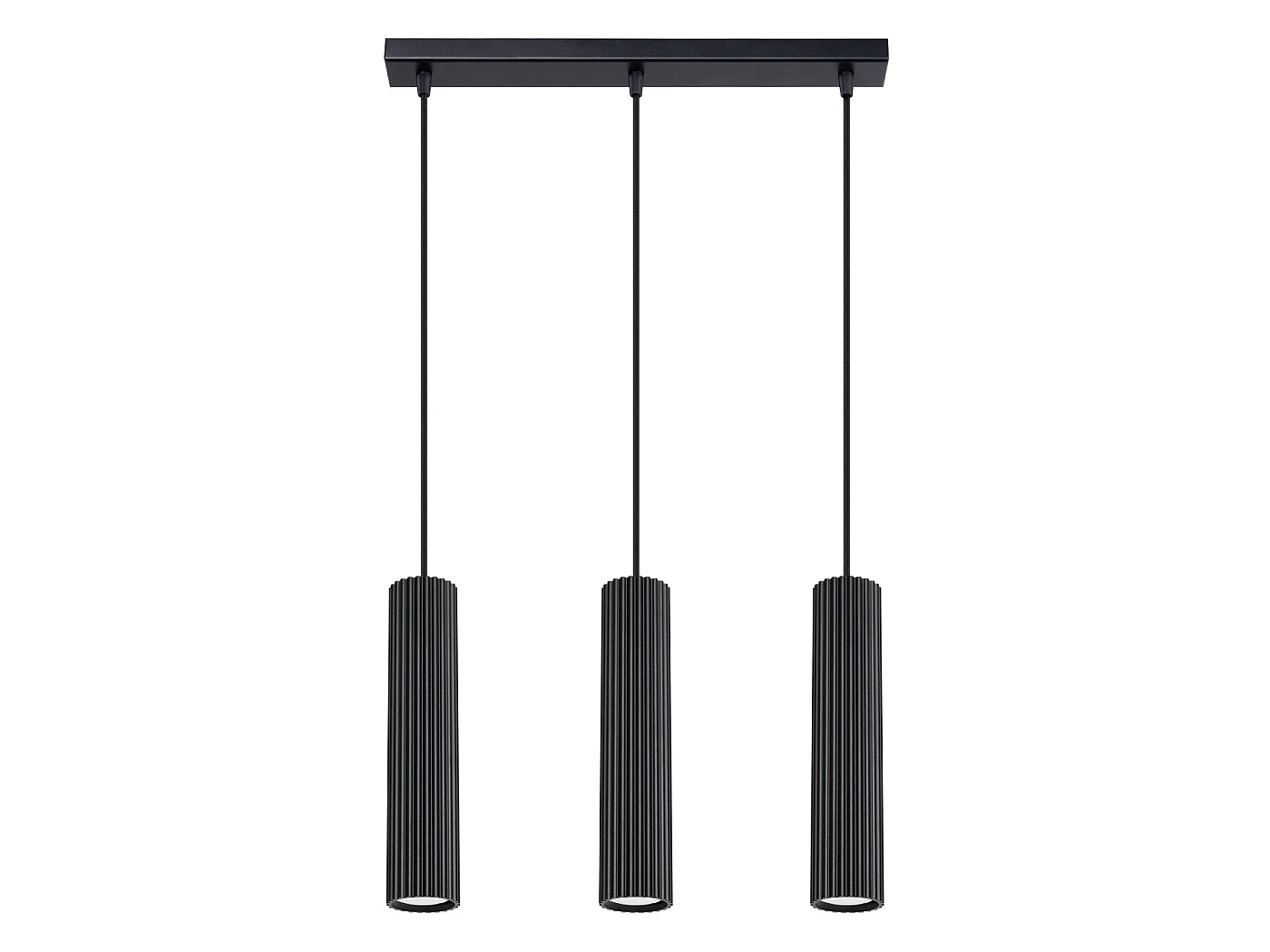 Lampa wisząca minimalistyczny KARBON, aluminium - 3 źródło - L.45 x H.98 cm - czarny 3609452 - obrazek 1