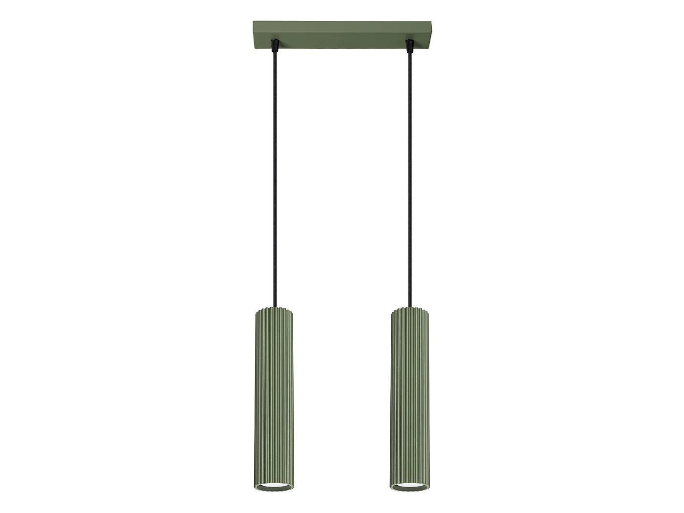 Lampa wisząca minimalistyczny KARBON, aluminium - 2 źródło - L.30 x H.90 cm - zielony oliwkowy 3609534 - obrazek 1