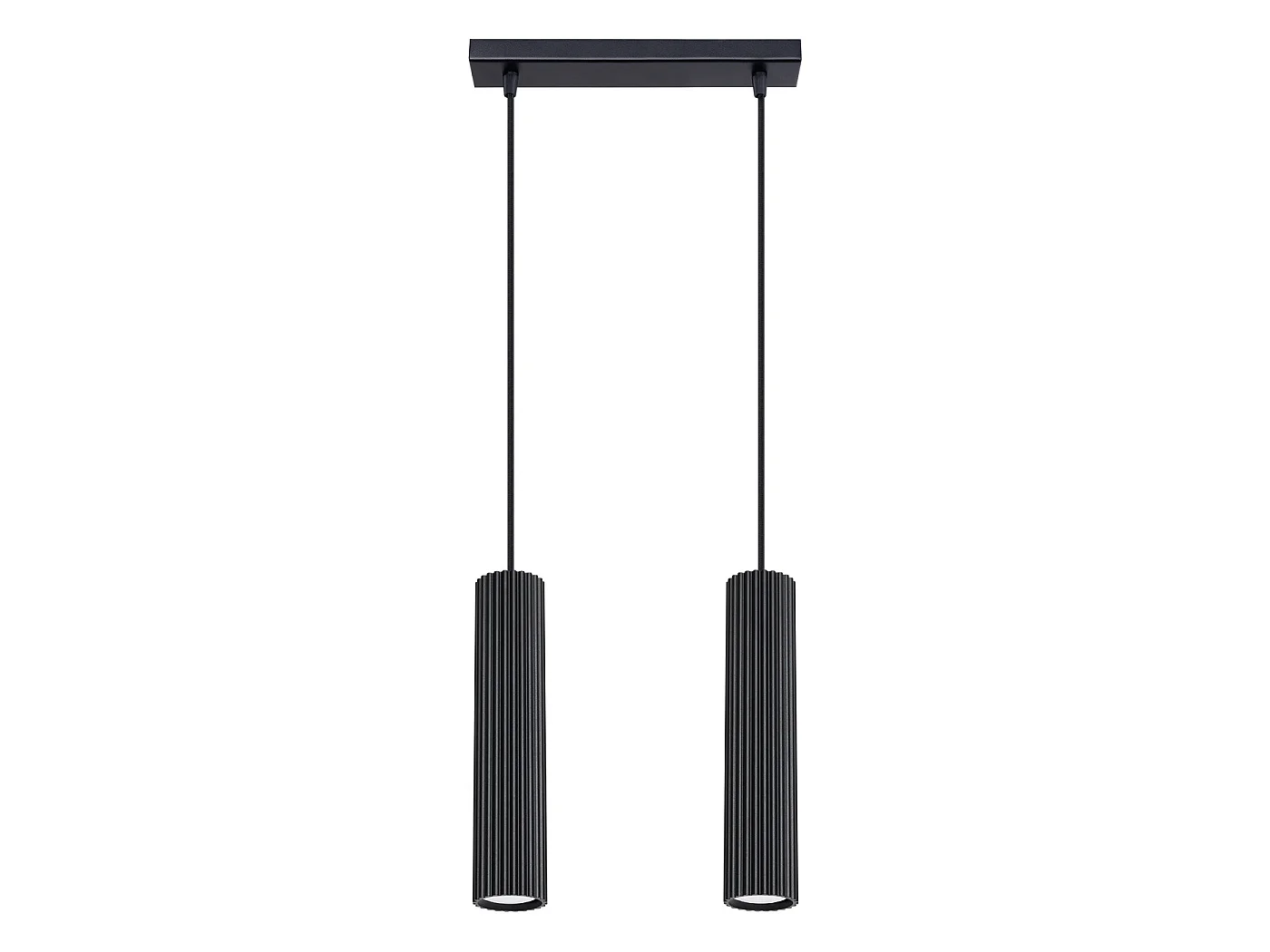 Lampa wisząca minimalistyczny KARBON, aluminium - 2 źródło - L.30 x H.90 cm - czarny 3609536 - obrazek 1
