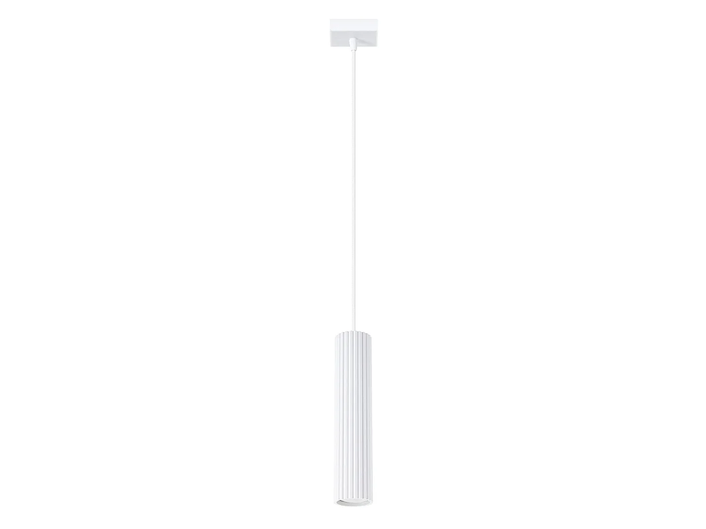 Lampa wisząca minimalistyczny KARBON, aluminium - 1 źródło - L.8 x H.118 cm - biały 3609509 - obrazek 1