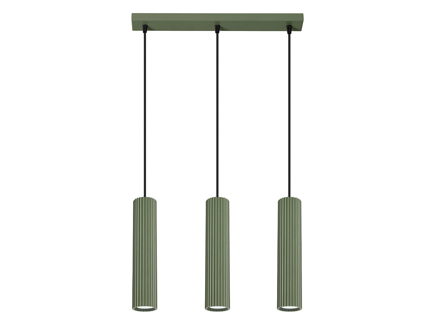 Lampa wisząca minimalistyczny KARBON, aluminium - 3 źródło - L.45 x H.98 cm - zielony oliwkowy 3609459 - obrazek 1